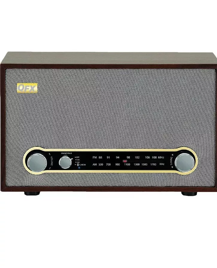 QFX RETRO-100 AM/FM Vintage Style Portable Bluetooth Radio