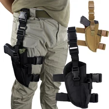 Tactical Drop Leg Thigh Gun Holster with Magazine Pouch Adjustable Right Handed