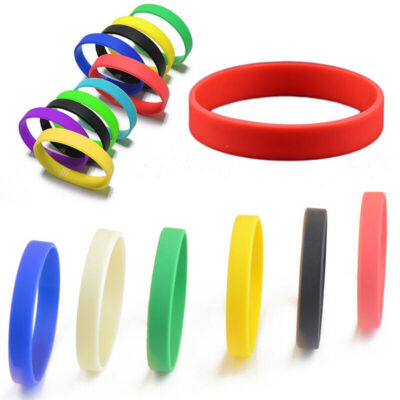 12 Colors Rubber Silicone Bracelet Blank Wristband Multi Color Wrist Band  Dozen