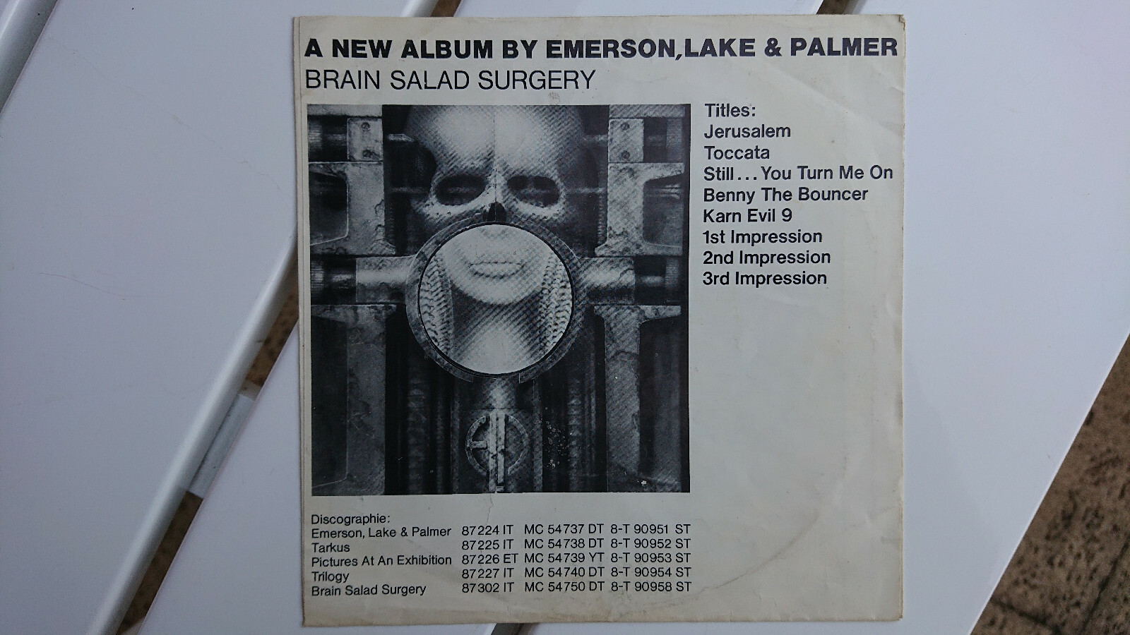 Emerson, Lake & Palmer Jerusalem + 3 EP Only Cover !!! eBay