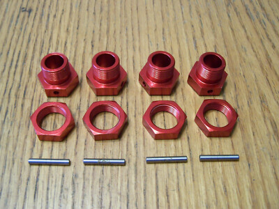 Arrma Outcast 1/5 8s EXB BLX 24mm Red Aluminum Wheel Hexes Nuts & Steel Pins Hex
