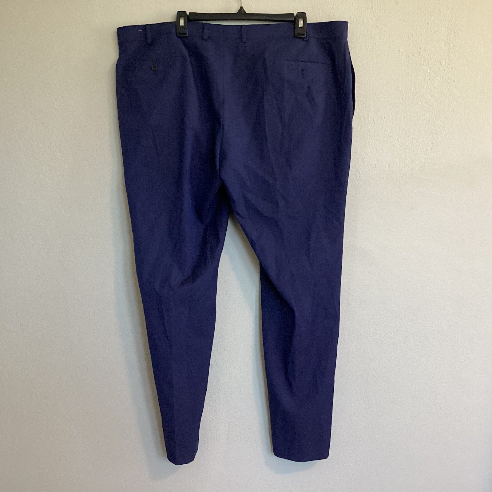 Lauren By Ralph Lauren Micro Plaid Dress Size 42x30 Classic Fit Blue Flat Front thumbnail 11