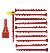10 x ZELTHERINGE-WURMI STANDARD  18 cm+Hakenclips  + Klick Nuss  Holly Produkte