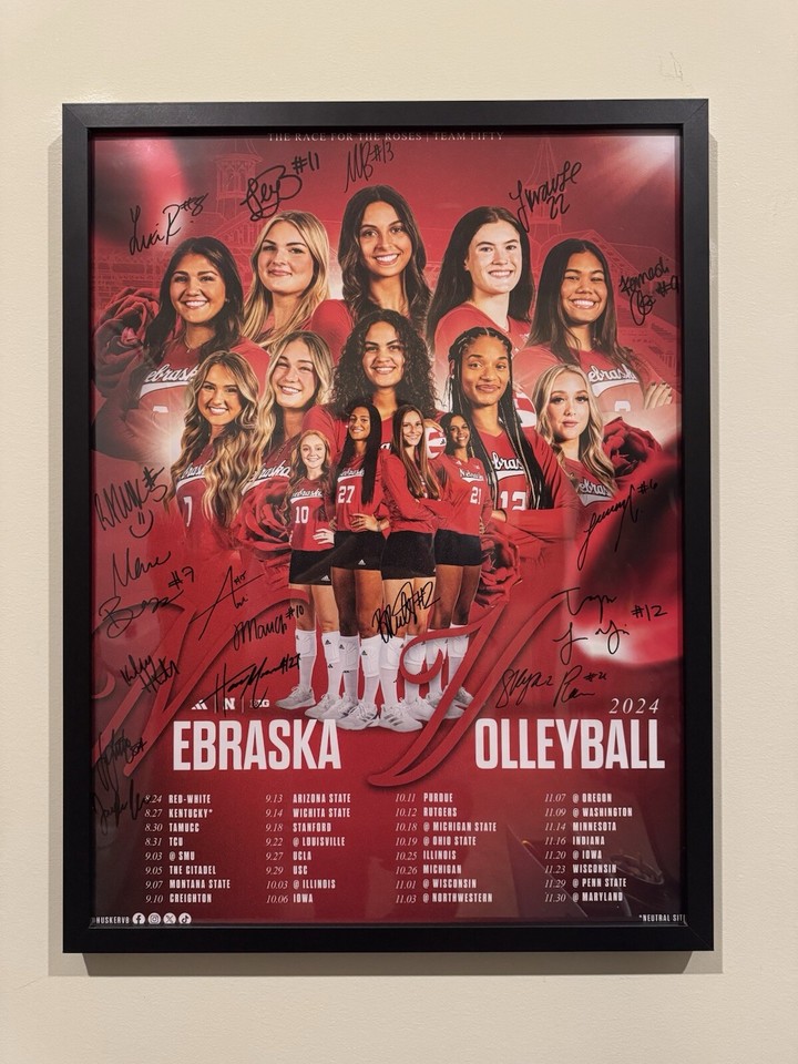 2024 NEBRASKA HUSKERS Volleyball Schedule Poster 18 x 24 Cornhuskers