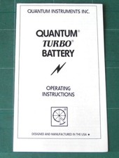 Quantum Turbo Battery Operating Instruction Manual Reprint