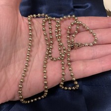 925 STERLING SILVER BEAD BALL CHAIN LINK NECK...