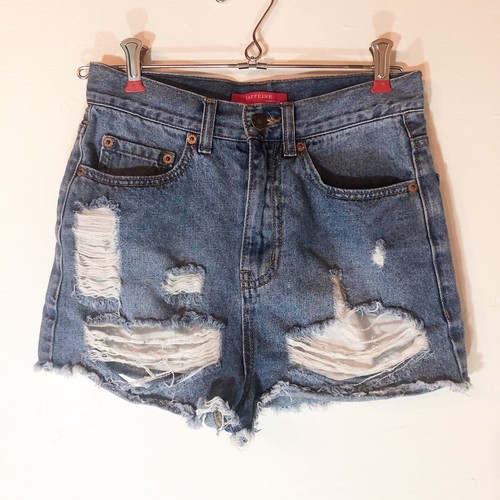 Blue Denim Distressed Jean Shorts | eBay