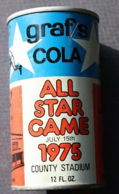 1975 Wisconsin Milwaukee Brewers All-Star Game Graf Cola can AT COUNTY STADIUM--