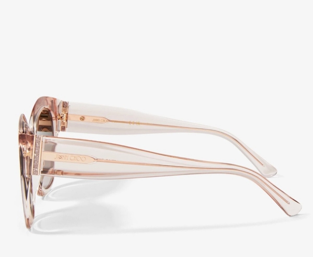 NEW Jimmy Choo Transparent Nude Sequin Sunglasses | eBay