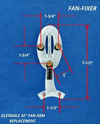 Hampton Bay 42"Glendale White Ceiling Fan Blade Arm Replacement Bracket AM212-WH