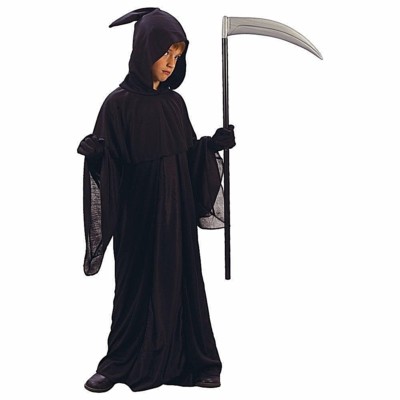 Jungen Sensenmann Gewand + Kapuze Halloween Horror Kostüm HB-6502