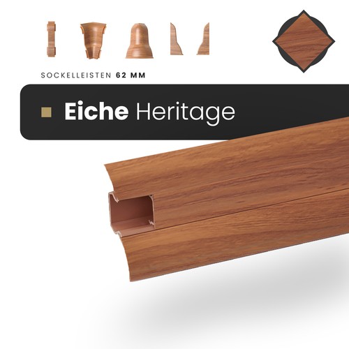 Sockelleisten 62mm ab 20m bis 100m Leisten Fussleisten 62x23mm für Laminat - Bild 28 von 48