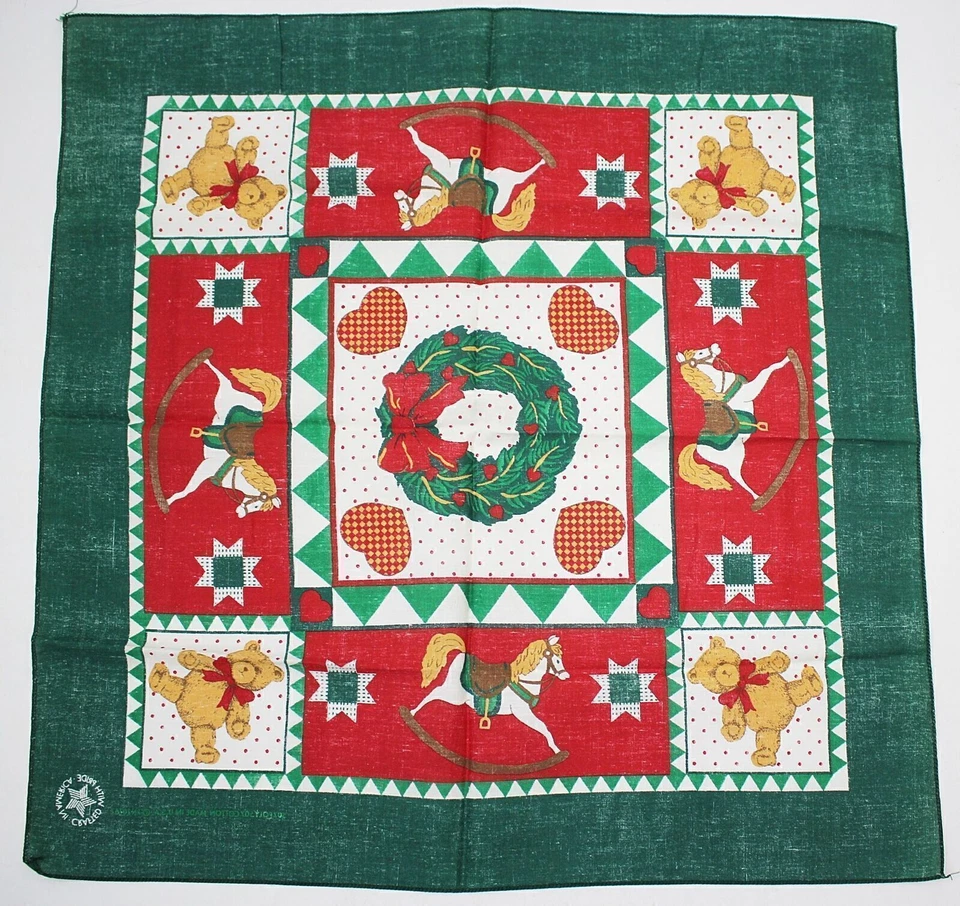 Винтажные рождественские украшения носовой платок/бандана шарф RN 20767 - Изображение 2 из 4