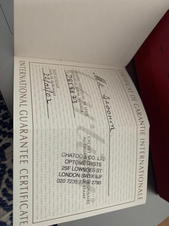 Pre-owned - AUTHENTIC CARTIER RIMLESS EYEGLASSES - accessories & certificate - Image 4 of 4