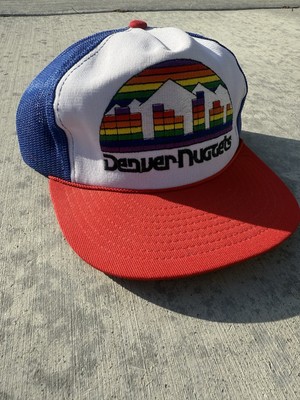 Vintage 80s Denver Nuggets LOGO NBA Basketball Trucker Hat NBA brand tags RARE