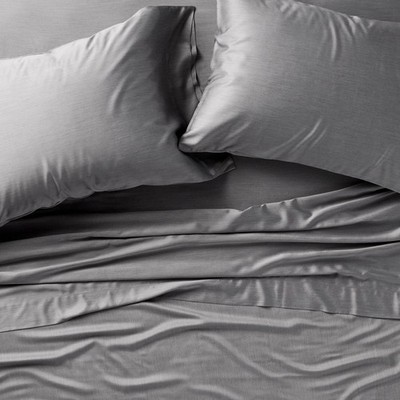 King 400 Thread Count Rayon from Bamboo Sheet Set Dark Gray -