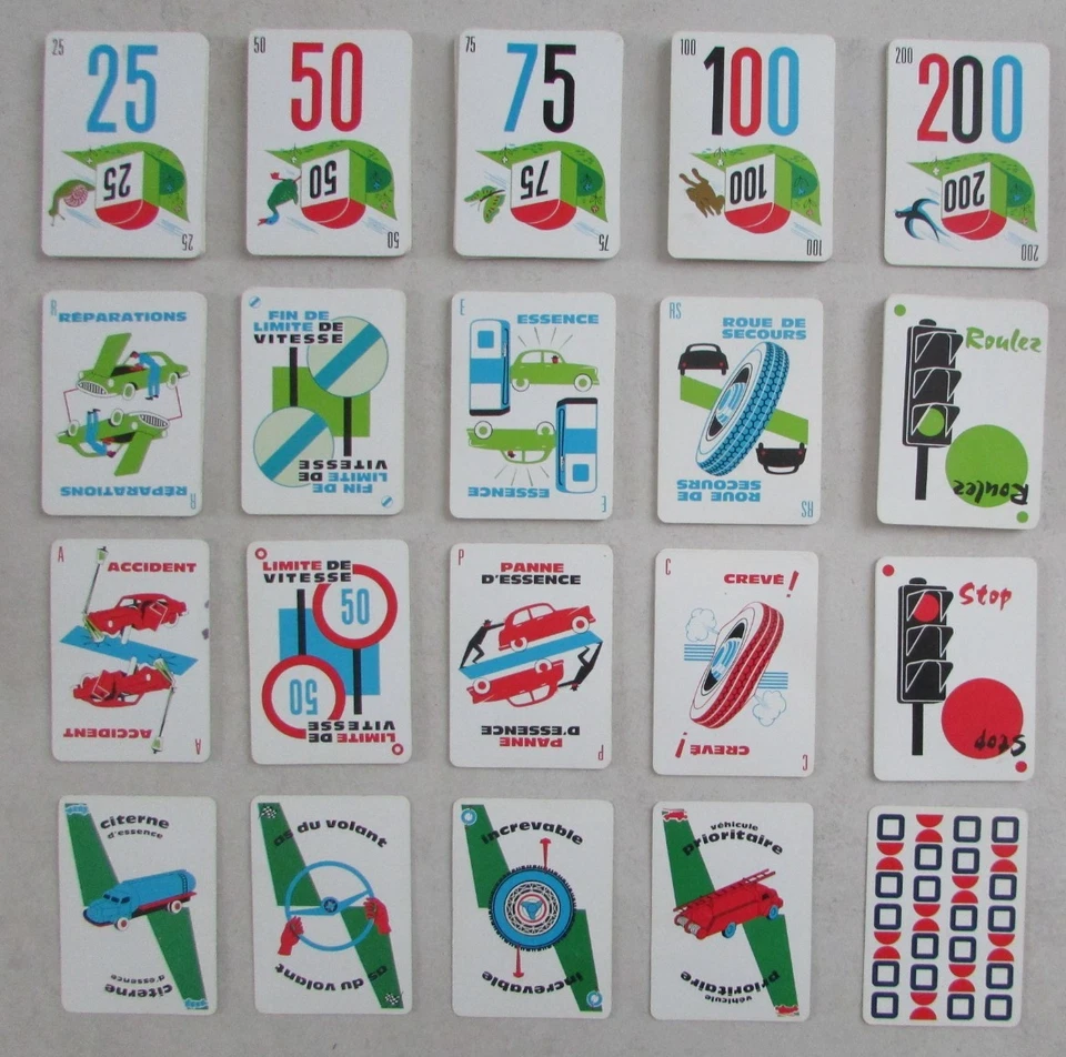 Jeu de société 1000 Mille Bornes Dujardin Ref 9026 Sabot plastique rouge - Photo 3/4