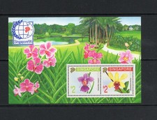 S6969 Singapur 1991 Briefmarke Exposition '95 Flora Orchideen Blatt MNH