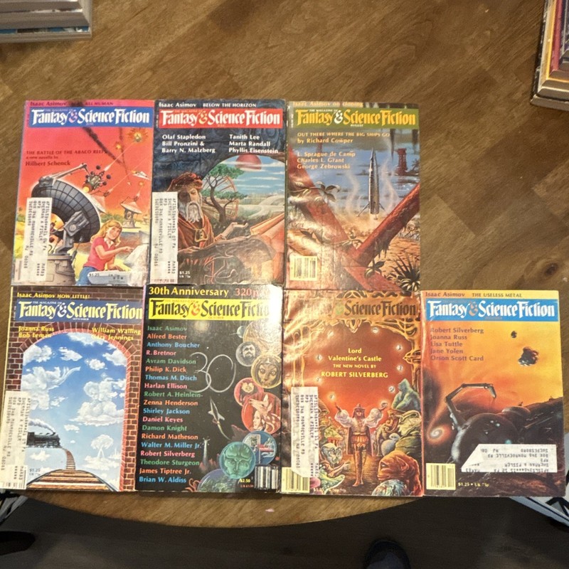 Fantasy & Science Fiction Magazine Lot 7 Jun - Dec 1979 Illustrated