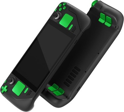 Chrome Green Replacement Full Set Buttons for Steam Deck, Custom ABXY D-pad