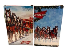 "2" BUDWEISER HOLIDAY BEER STEINS ( 1933-2008 75th)-(2009) BOX & PAPERS
