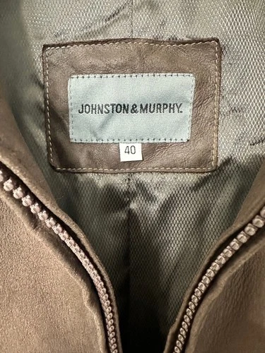 Johnston & Murphy Full Zip Lambskin Leather Jacket Mens Brown Size 40 M image 5