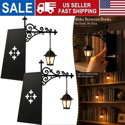 Library Lantern-Decorative Bookshelf Lighting, Miniature Hanging Shelf Lamp