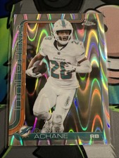 2025 Topps Chrome Football Devon Achane Ray Wave Refractor