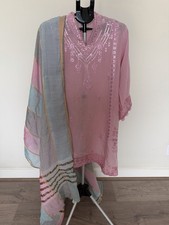 2 PC ETHNIC pink - LARGE - FORMAL - Pakistani Kameez Dupatta - FREE SHIPPING