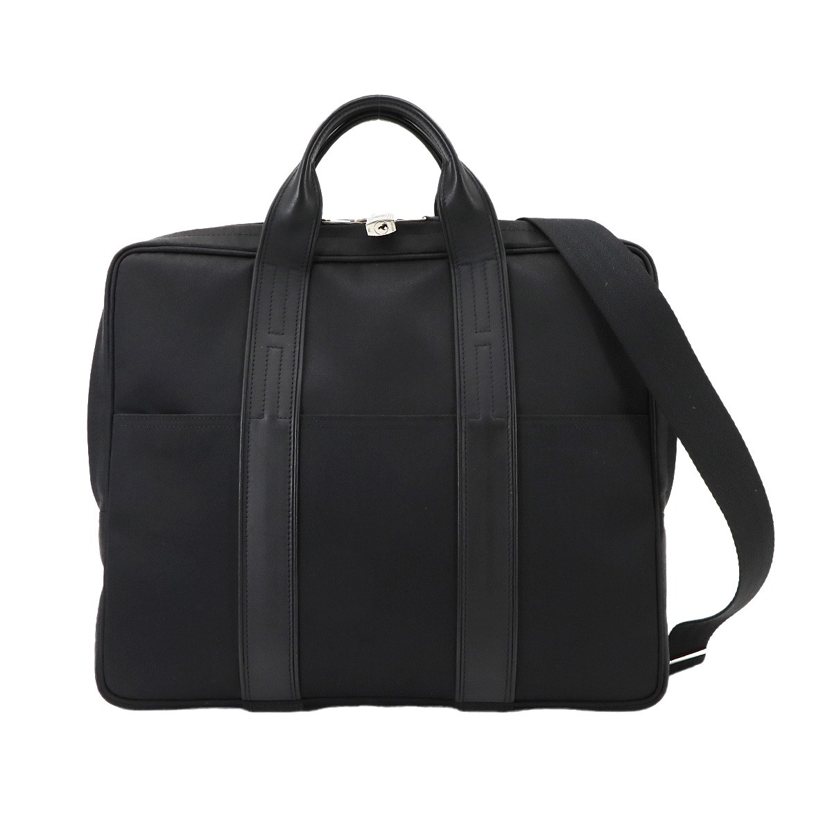 HERMES Acapulco Odenthal 2way Business Bag Toile Chevrons Leather