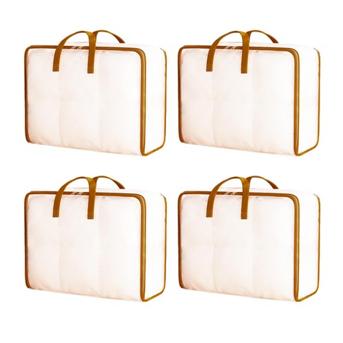 4PC Blanket Storage Bags, Comforter Quilt Bedding Large Clear Plastic Clothes...