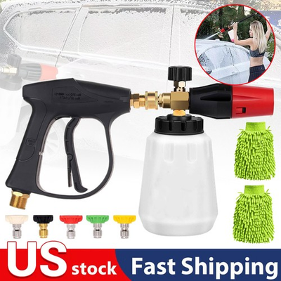 #ad Car Wash Cleaning Kit Foam Cannon with Adjustable Foam Ratio Microfiber Mitts F7 $19.99