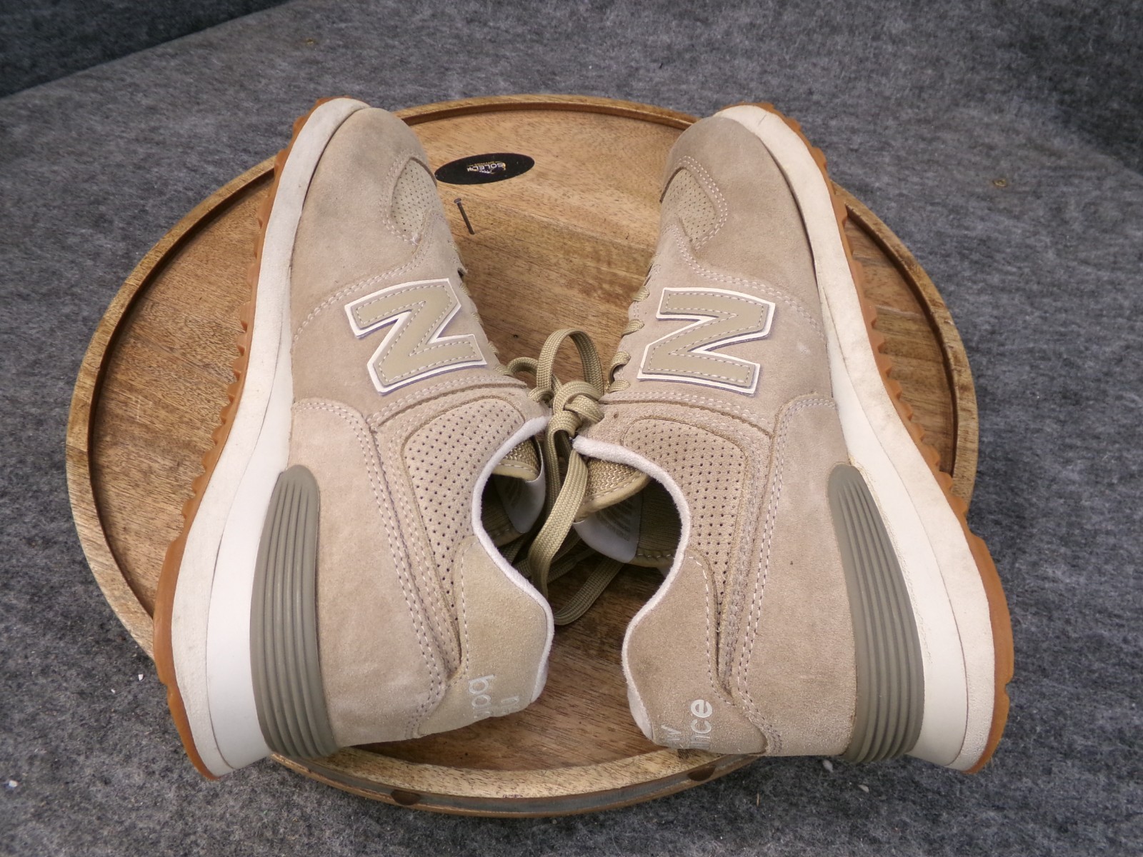 New Balance 574 Mens Size 9 D Beige Tan Suede Athletic Sneakers Shoes ML574ESF thumbnail 7