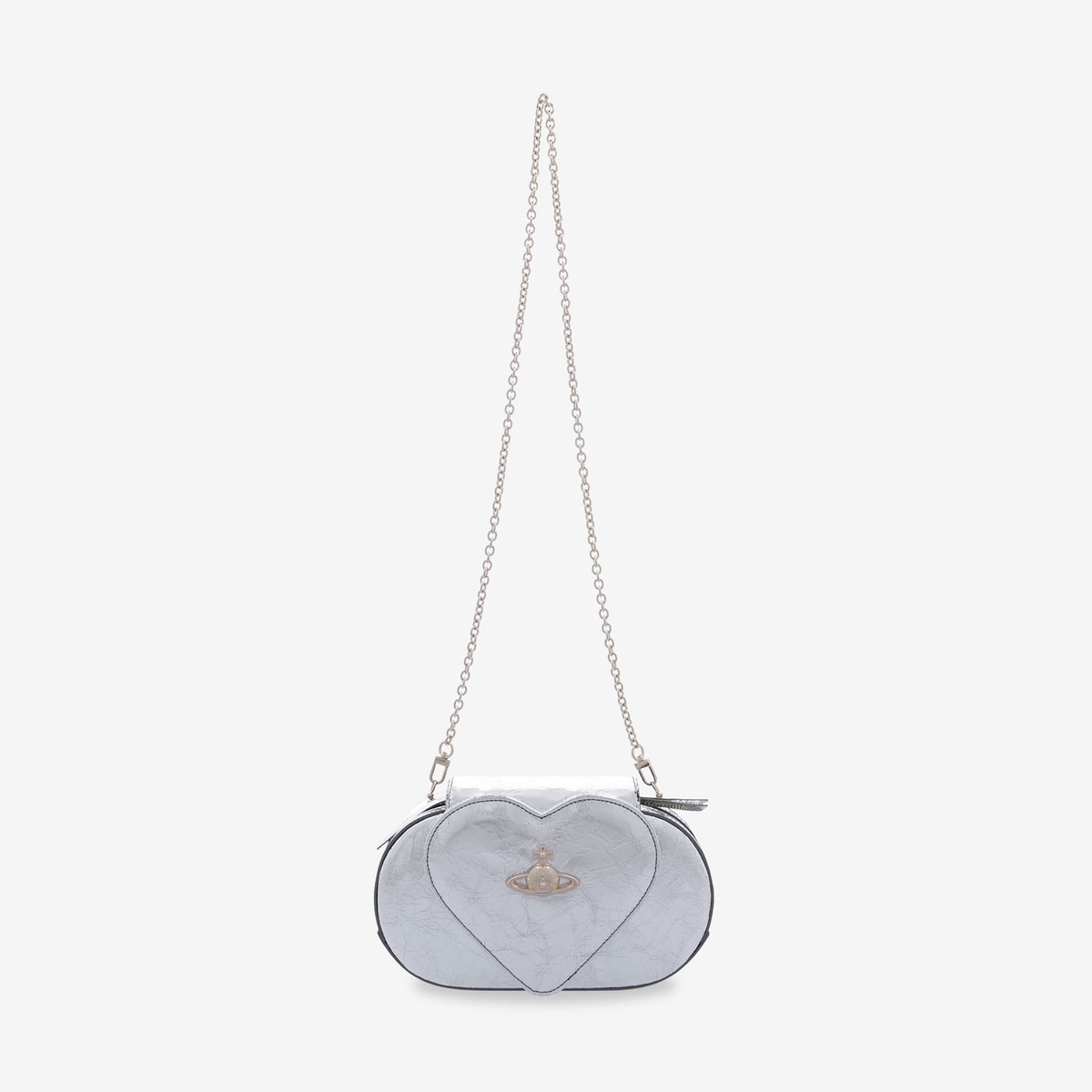 Vivienne Westwood Janny Heart Flap Crossbody Bag - Silver (100