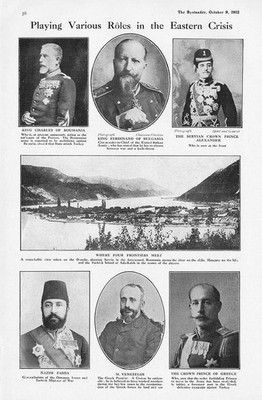 OSTKRISE Türkei, Rumänien, Serbien, Ungarn & Griechenland - Antikdruck 1912