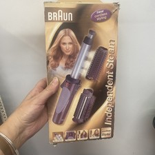 Braun Independent Steam Gas Hair Curling Tong 3589 Hot Brush Attachments Styler