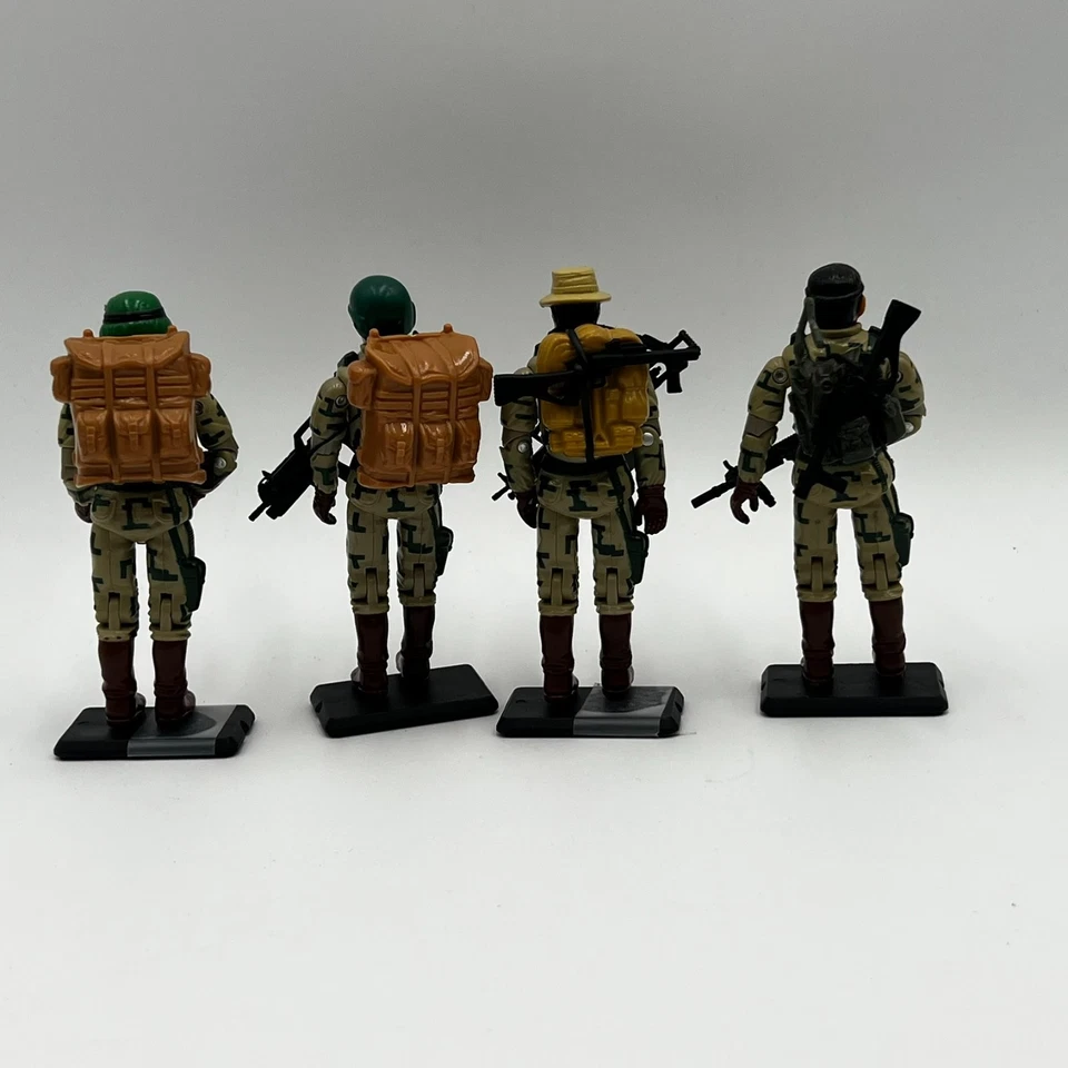 GI Joe Retroceso v1 x 4 1989 Hasbro Vintage Personalizado Ejército Tropa Constructor Rearmado Foto 2 de 4
