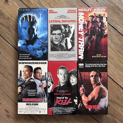 Vintage 80s 90s Action VHS Movie Lot - Schwarzenegger Seagal Gibson - 6 Tapes