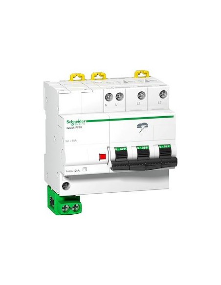 Parafoudre triphasé Acti9 iQuick PF10 protège vos appareils contre la foudre 10kA