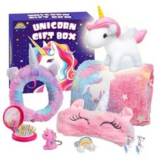 Unicorn Gifts for Girls, Glow in The Dark Blanket, Night Light Kit, Plush-b