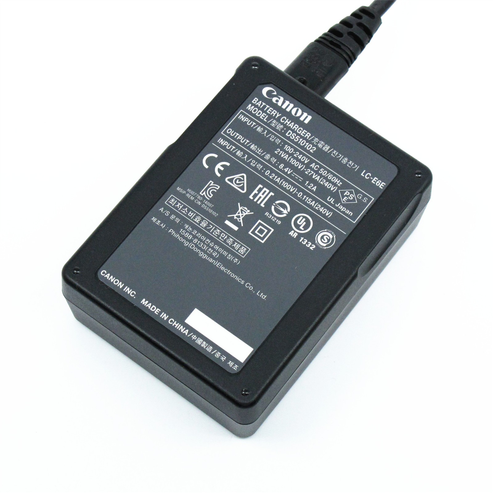 Original Canon LC-E6E Charger for LP-E6N LP-E6NH LP-E6P Battery 70D 5D Mark III