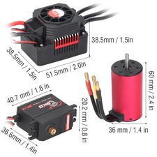 SURPASS HOBBY 3665 2900KV Brushless Motor 80A ESC 9KG Servo 25T Metal Swing|