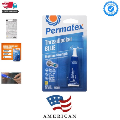 #ad 24200 Medium Strength Threadlocker Blue 6 ml Automotive Threadlocker For Pr... $9.59