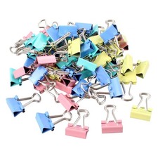 Metal  Office Assorted Color Paper Document Binder Clips 60pcs Colorful