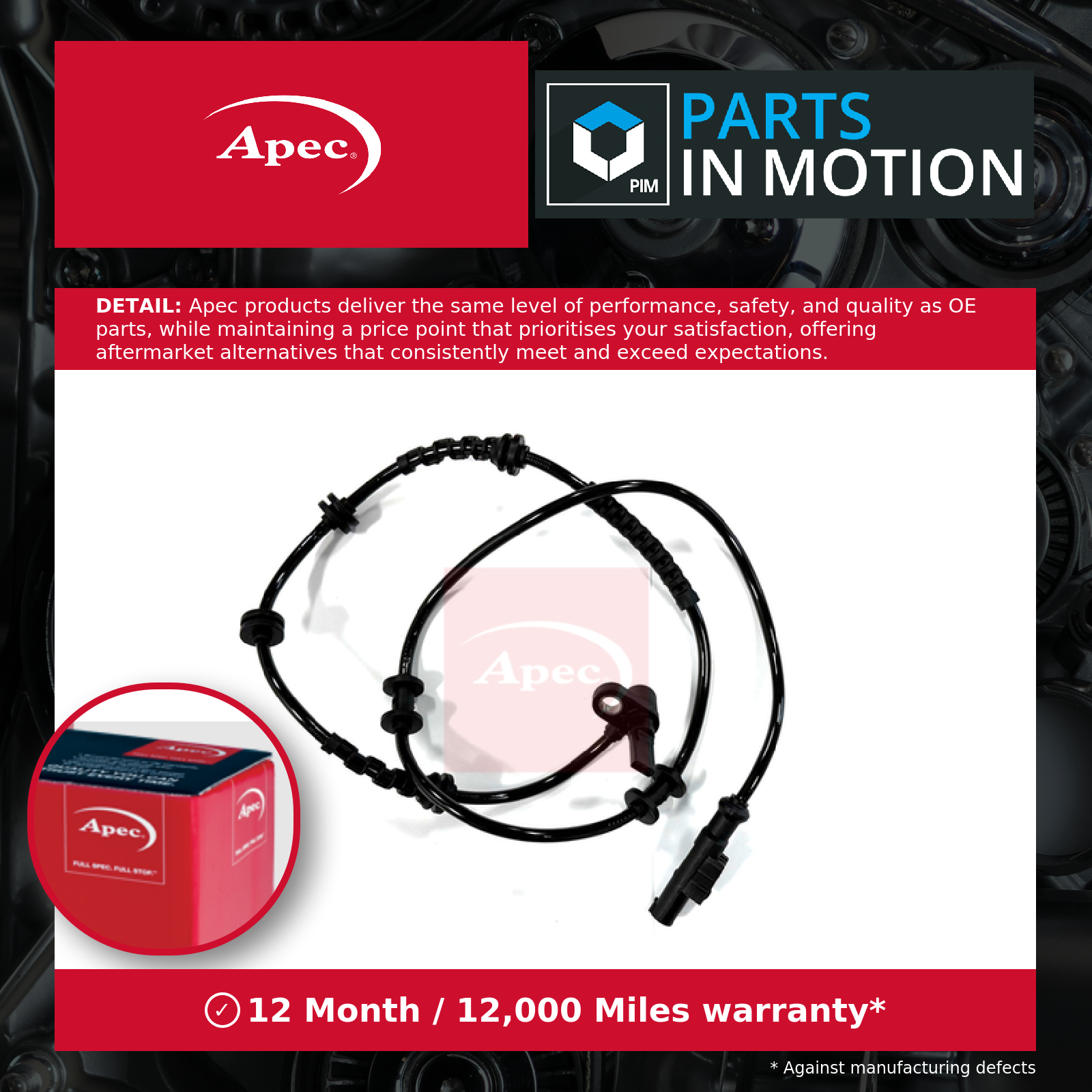 ABS Sensor Front ABS1983 Apec Wheel Speed 68135453AA 51745715 Quality Guaranteed