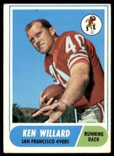 1968 TOPPS KEN WILLARD SAN FRANCISCO 49ERS #34 VG/EX