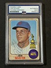 HOF TOM SEAVER 1968 TOPPS SIGNED AUTOGRAPHED CARD #45 METS PSA/DNA CERTIFIED