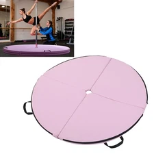 Pole Dance Crash Mat PU EPE Round Foldable Pole Dance Safety Pad Pink