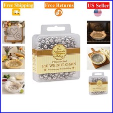 Stainless Steel Pie Weights with 6-ft Chain for Blind Baking, 10 oz, Heat  F...