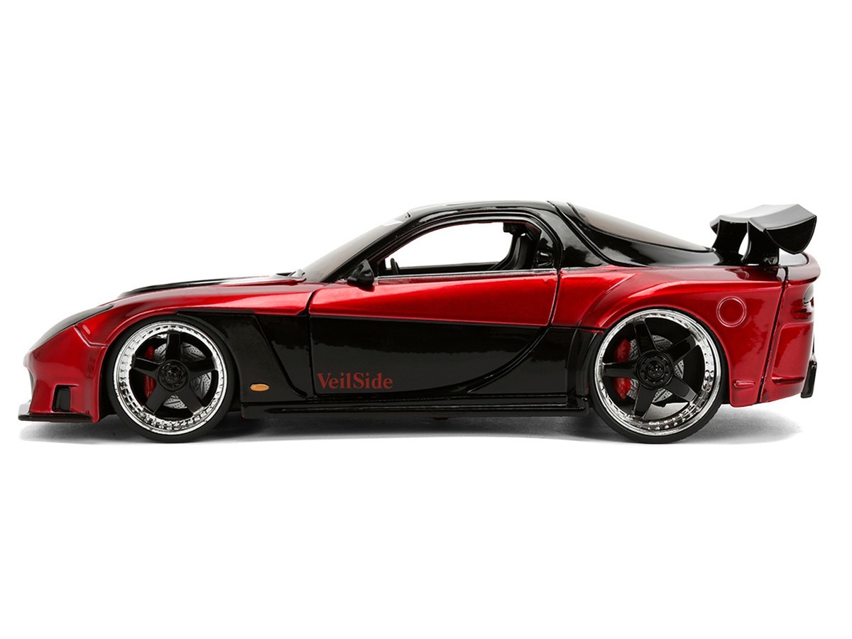 Jada 1:24 1995 Mazda RX-7 Widebody – Black/Red – JDM Tuners #37646